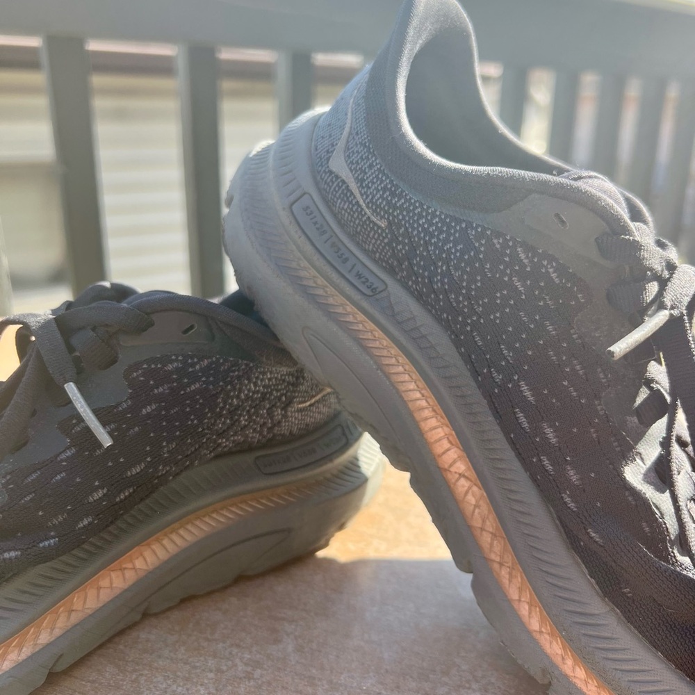 Stylish Black and Gray Sneakers. Hoka. Size 6